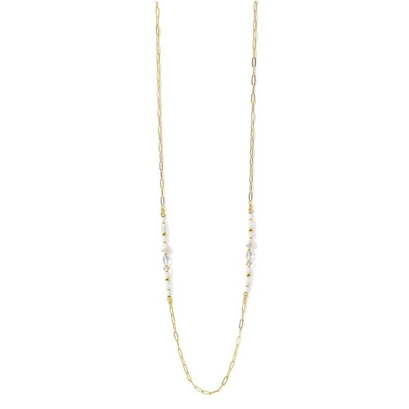 7. Long Necklace with Pearl and Stone Accents - Picture 1 of 2